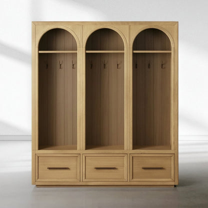 Hattie Triple Entryway Cabinet in Oak 69.75"W
