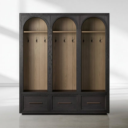 Hattie Triple Entryway Cabinet in Oak 69.75"W