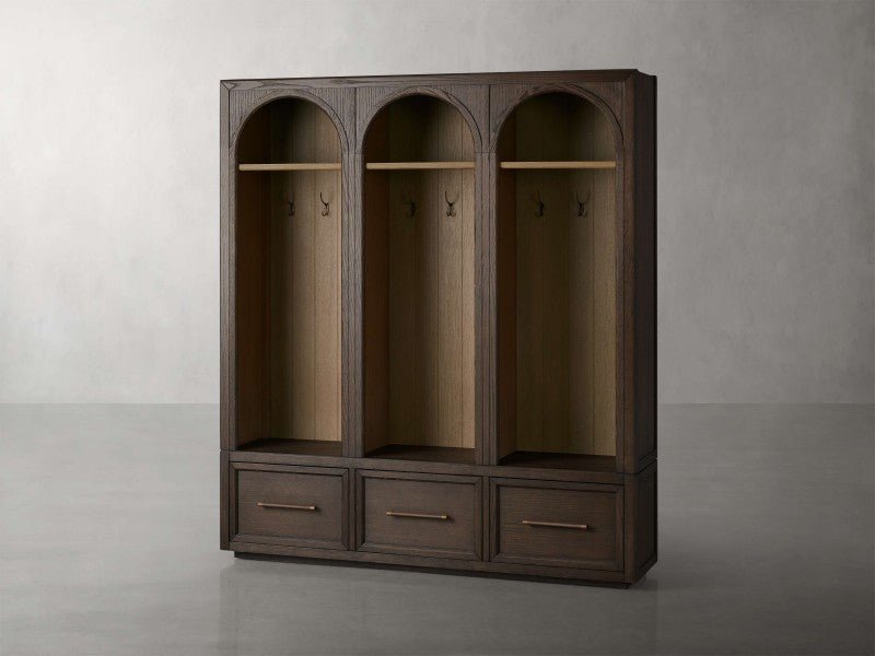Hattie Triple Entryway Cabinet in Oak 69.75"W