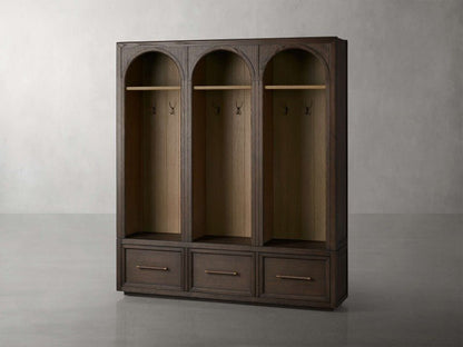 Hattie Triple Entryway Cabinet in Oak 69.75"W