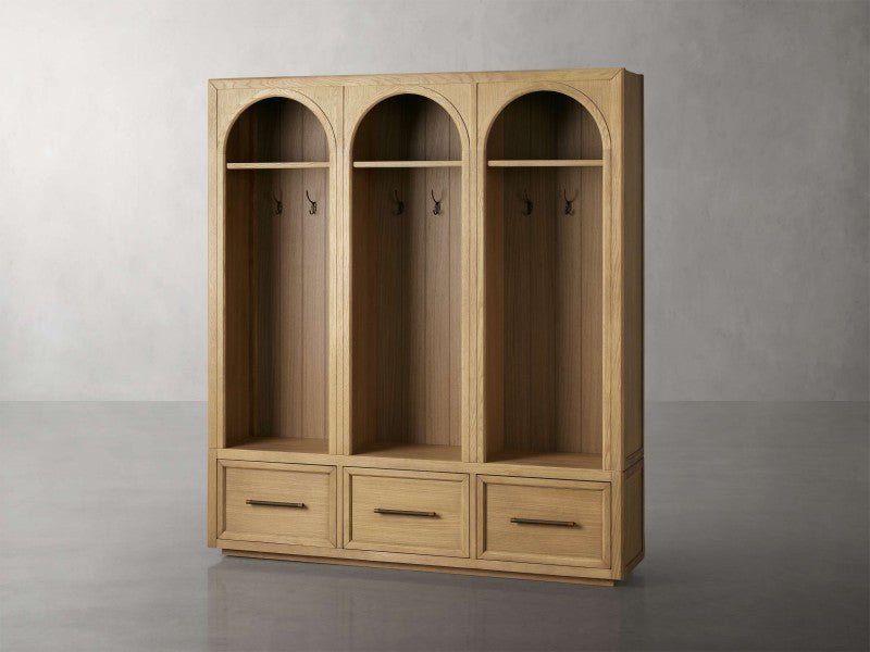 Hattie Triple Entryway Cabinet in Oak 69.75"W
