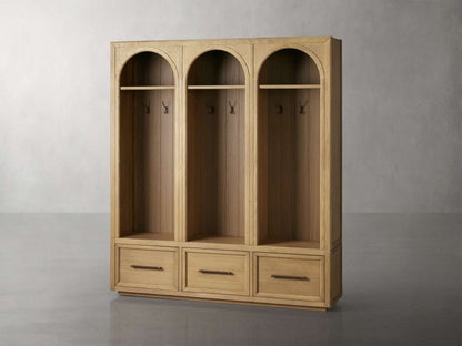 Hattie Triple Entryway Cabinet in Oak 69.75"W