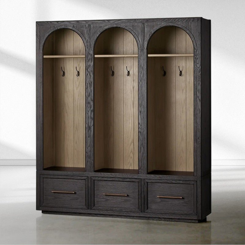 Hattie Triple Entryway Cabinet in Oak 69.75"W