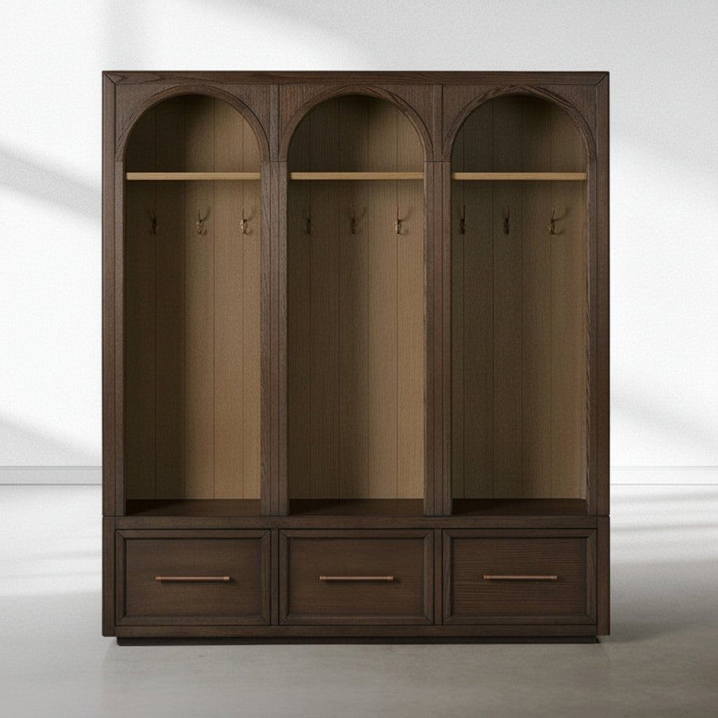 Hattie Triple Entryway Cabinet in Oak 69.75"W