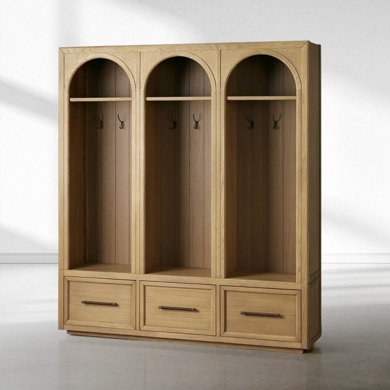 Hattie Triple Entryway Cabinet in Oak 69.75"W