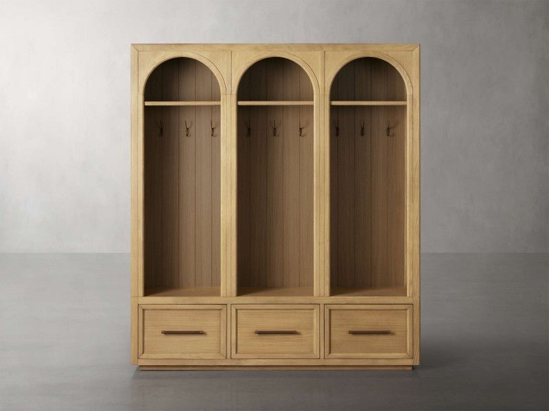 Hattie Triple Entryway Cabinet in Oak 69.75"W