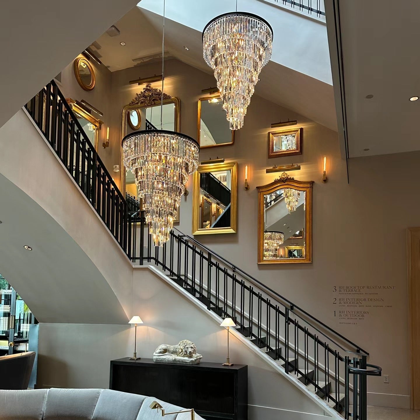 Odeon Spiral Crystal Chandelier 36"- 70"-Nobipets