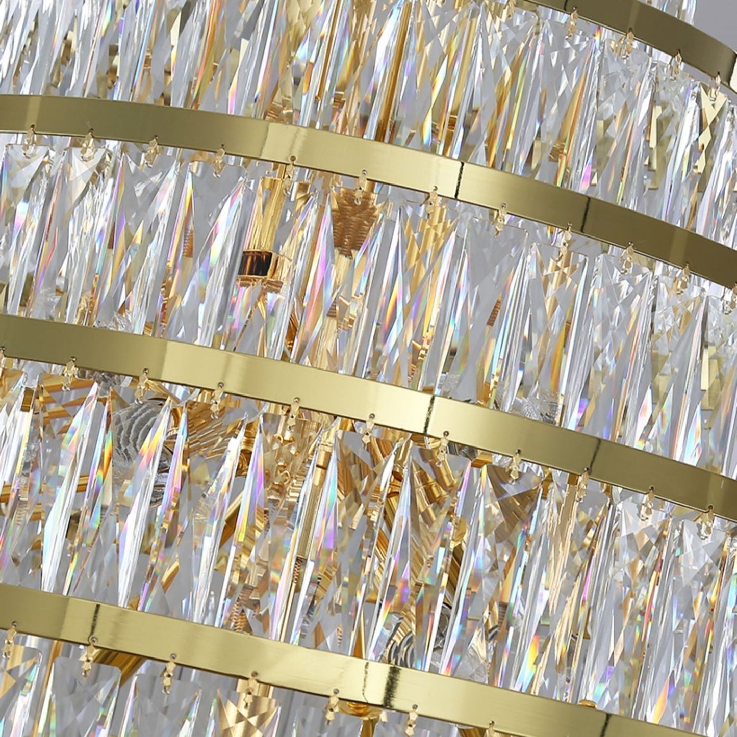 Honeycomb Shaped Ceiling Chandelier Extra Large Crystal Light Fixture For Foyer Staircase/ Entryway In Gold Finish-Nobipets