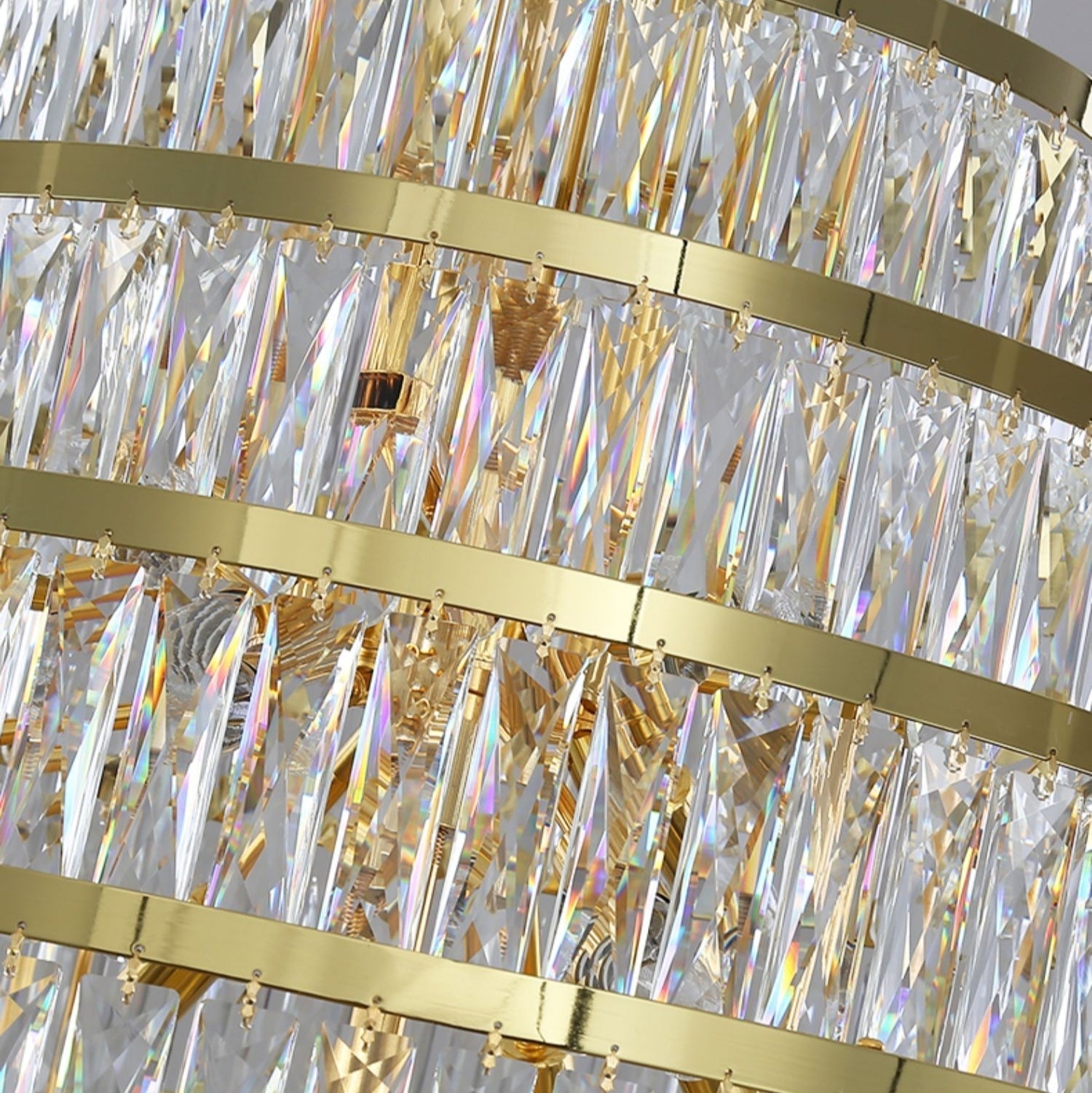 Honeycomb Shaped Ceiling Chandelier Extra Large Crystal Light Fixture For Foyer Staircase/ Entryway In Gold Finish-Nobipets