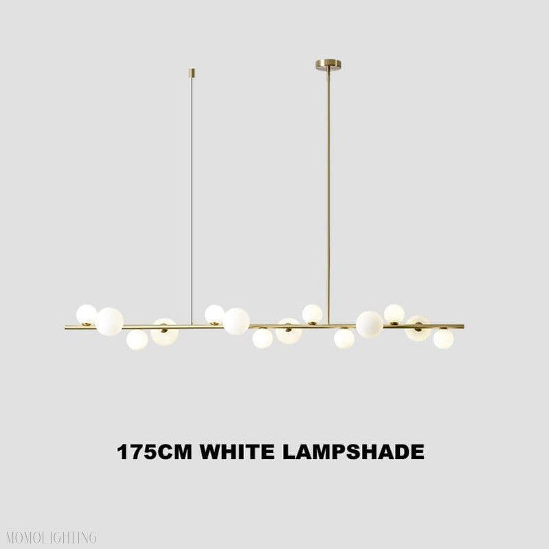Horizontal Linear Ceiling Hanging Chandelier with Ball Lamps-Nobipets