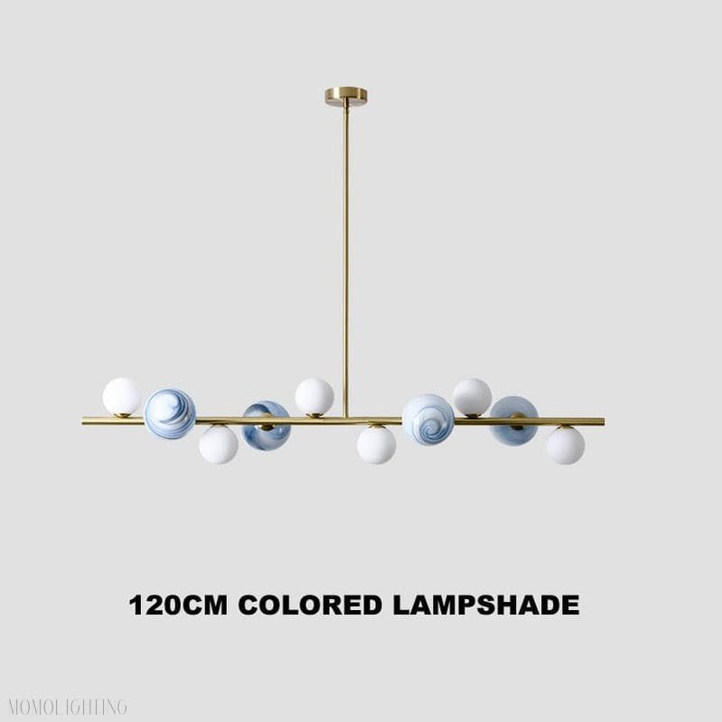Horizontal Linear Ceiling Hanging Chandelier with Ball Lamps-Nobipets