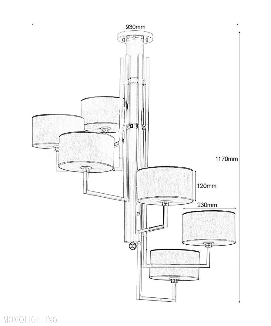 Houston Spiral Modern Chandelier PD5003PN - (Multiply Finishes)-Nobipets