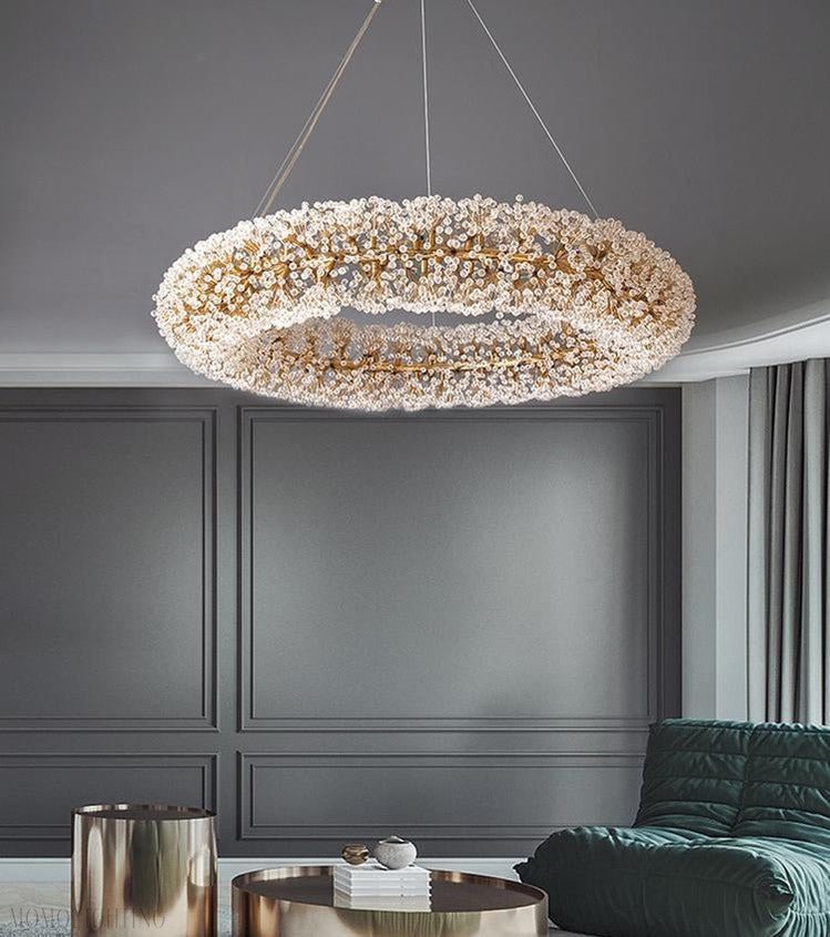 Iissabelle Flower Crystal Chandelier-Nobipets