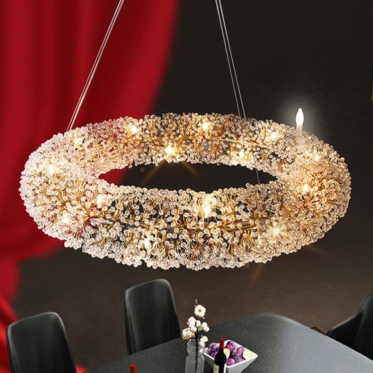 Iissabelle Flower Crystal Chandelier-Nobipets
