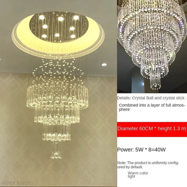 Iris Crystal Chandelier 43.3" 51.1" 59" 98.4''H-Nobipets