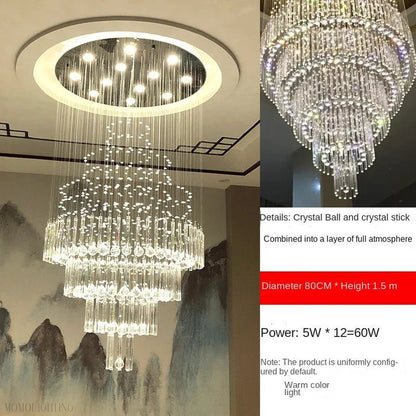 Iris Crystal Chandelier 43.3" 51.1" 59" 98.4''H-Nobipets