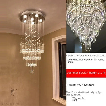 Iris Crystal Chandelier 43.3" 51.1" 59" 98.4''H-Nobipets