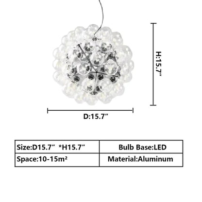 Italian Designer Creative Glass Ball Chandelier Scandinavian Dandelion Hallway/Entryway/Staircase Light Fixture-Nobipets