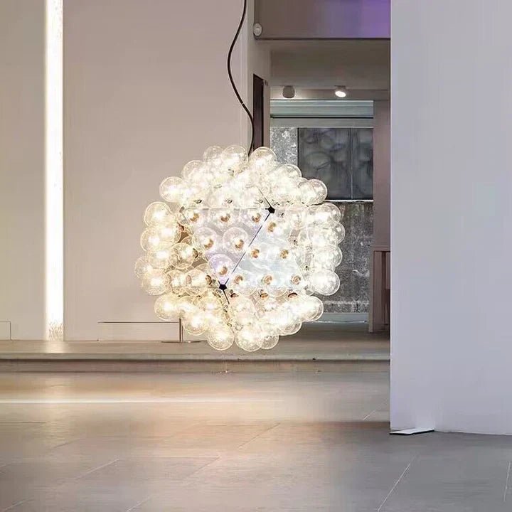 Italian Designer Creative Glass Ball Chandelier Scandinavian Dandelion Hallway/Entryway/Staircase Light Fixture-Nobipets