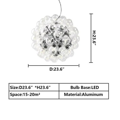 Italian Designer Creative Glass Ball Chandelier Scandinavian Dandelion Hallway/Entryway/Staircase Light Fixture-Nobipets