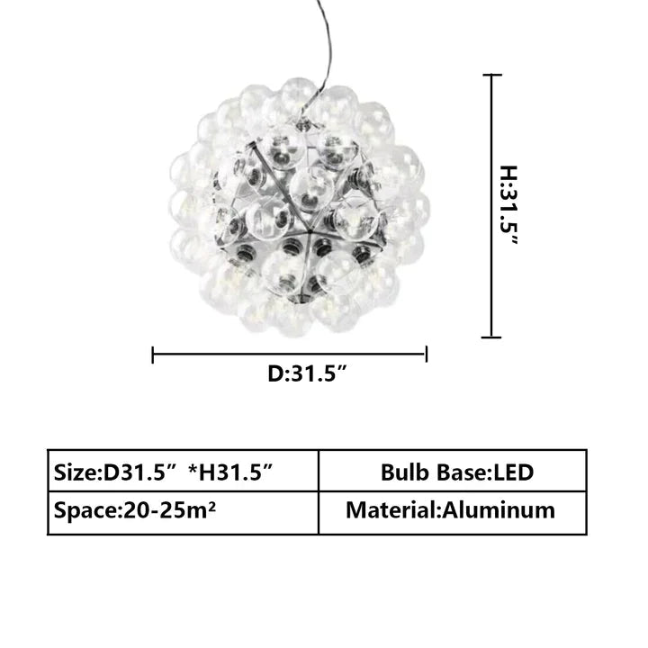 Italian Designer Creative Glass Ball Chandelier Scandinavian Dandelion Hallway/Entryway/Staircase Light Fixture-Nobipets