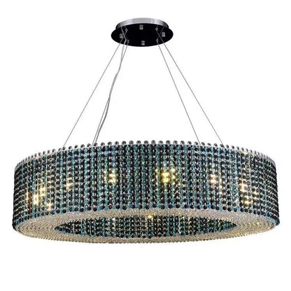 Italian Modern Light Luxury Round Crystal Chandelier Decorative Light Fixture for Living Room/Dining Room-Nobipets