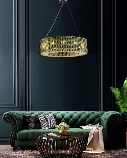 Italian Modern Light Luxury Round Crystal Chandelier Decorative Light Fixture for Living Room/Dining Room-Nobipets