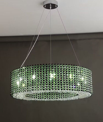 Italian Modern Light Luxury Round Crystal Chandelier Decorative Light Fixture for Living Room/Dining Room-Nobipets