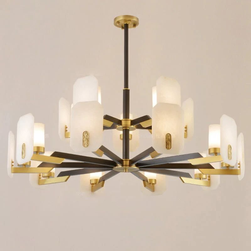 Janina Alabaster Round chandelier-Nobipets