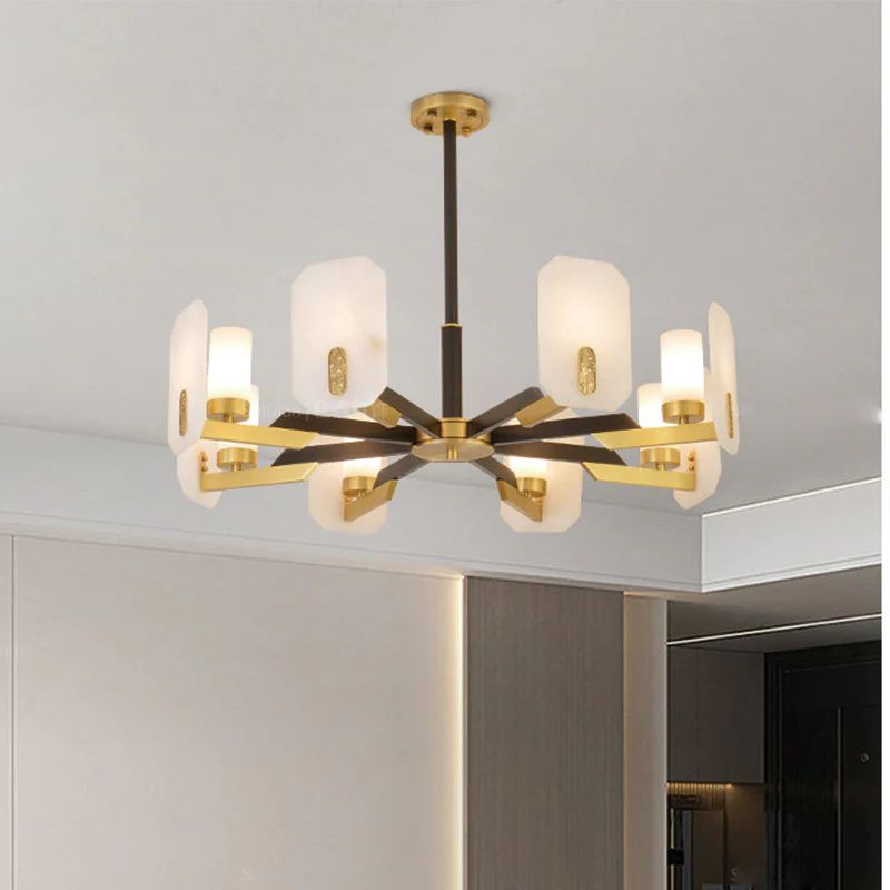 Janina Alabaster Round chandelier-Nobipets