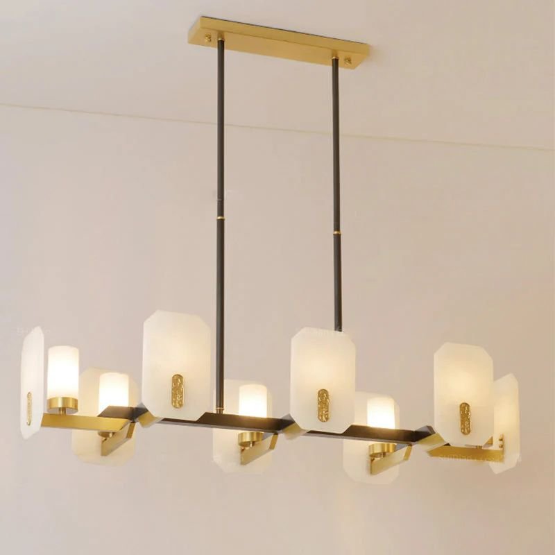 Janina Alabaster Round chandelier-Nobipets