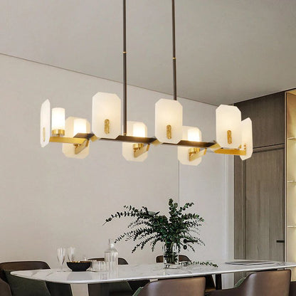 Janina Alabaster Round chandelier-Nobipets