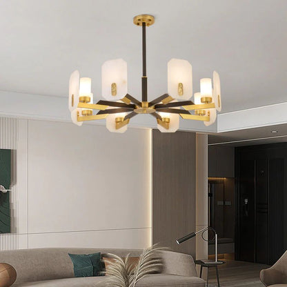 Janina Alabaster Round chandelier-Nobipets