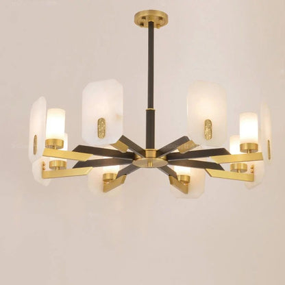 Janina Alabaster Round chandelier-Nobipets