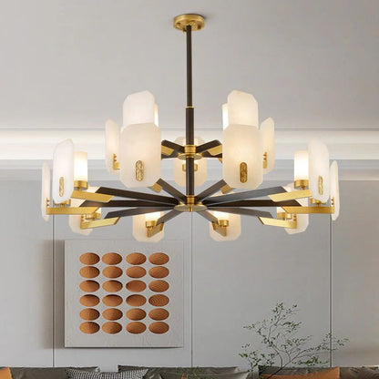 Janina Alabaster Round chandelier-Nobipets