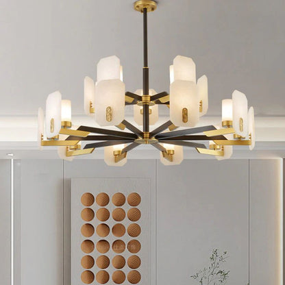 Janina Alabaster Round chandelier-Nobipets