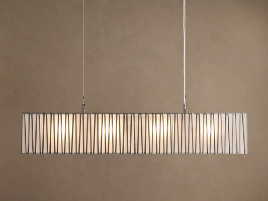 Jeunet Rectangular Chandelier in Nickel