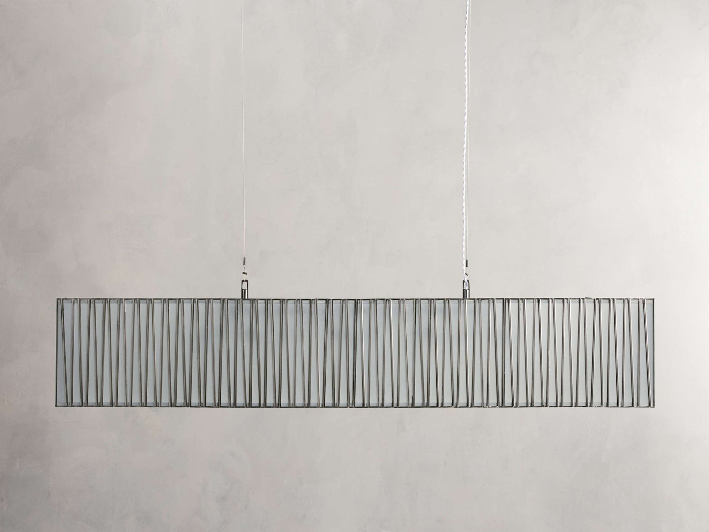Jeunet Rectangular Chandelier in Nickel