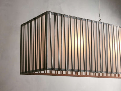 Jeunet Rectangular Chandelier in Nickel