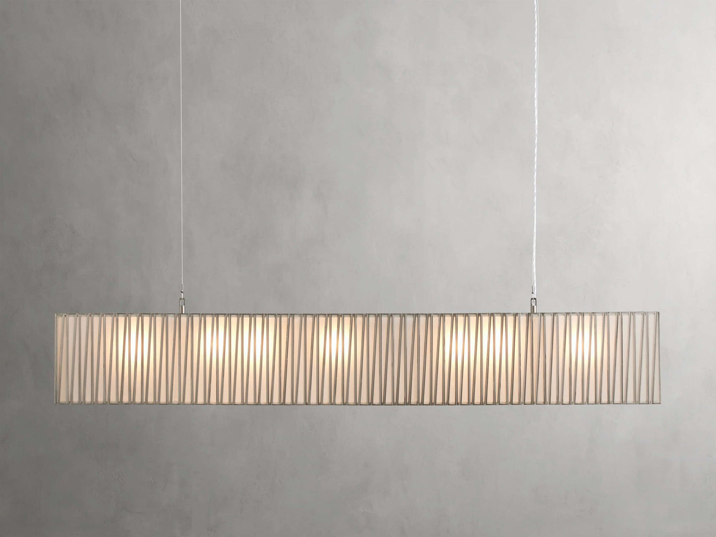 Jeunet Rectangular Chandelier in Nickel