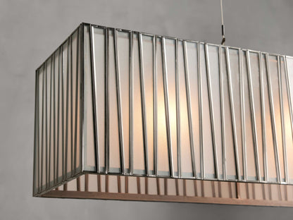 Jeunet Rectangular Chandelier in Nickel