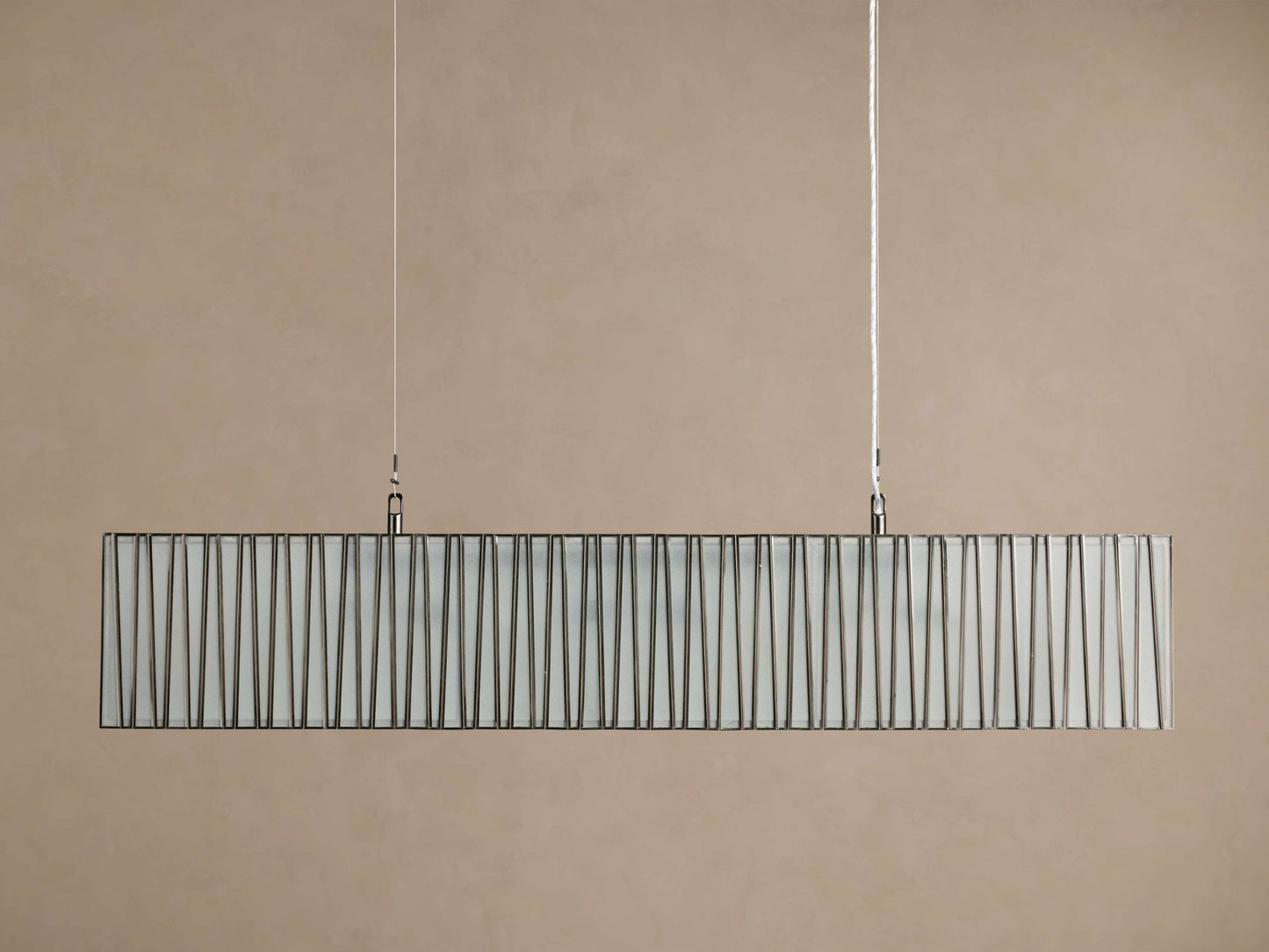 Jeunet Rectangular Chandelier in Nickel