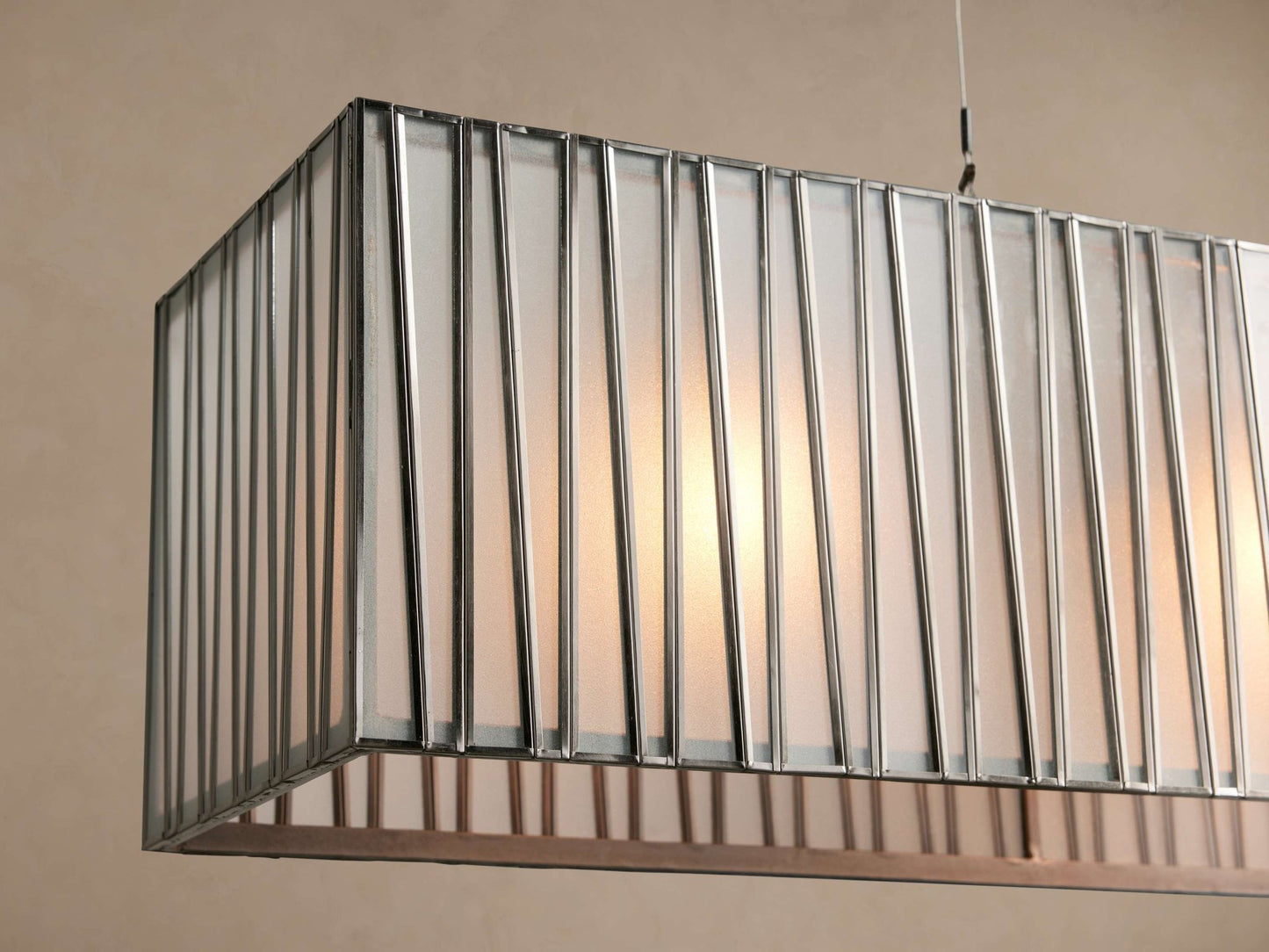 Jeunet Rectangular Chandelier in Nickel