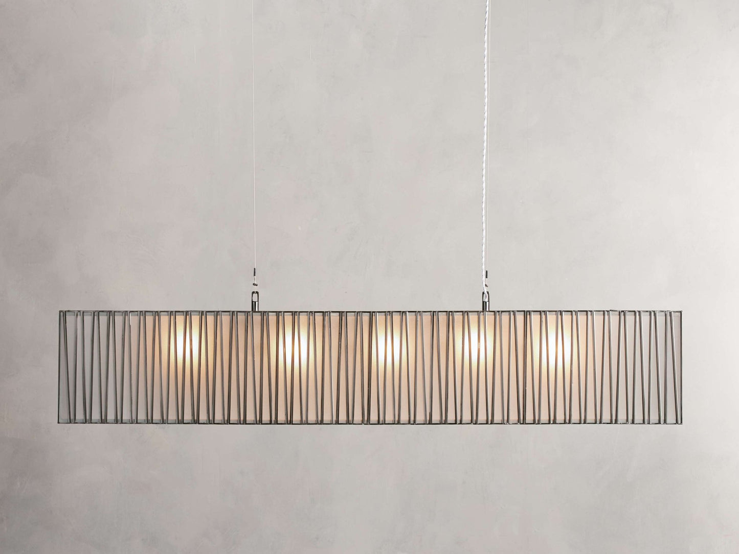 Jeunet Rectangular Chandelier in Nickel