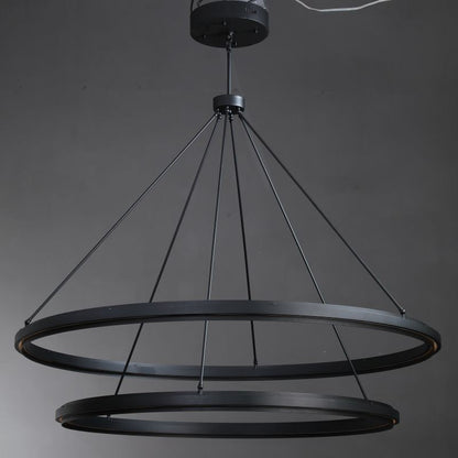 Knight Black 2-Tier Round Chandelier 60"-Nobipets