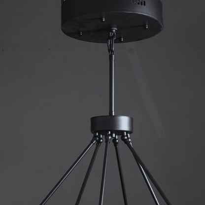 Knight Black 2-Tier Round Chandelier 60"-Nobipets