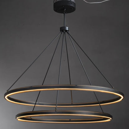 Knight Black 2-Tier Round Chandelier 60"-Nobipets