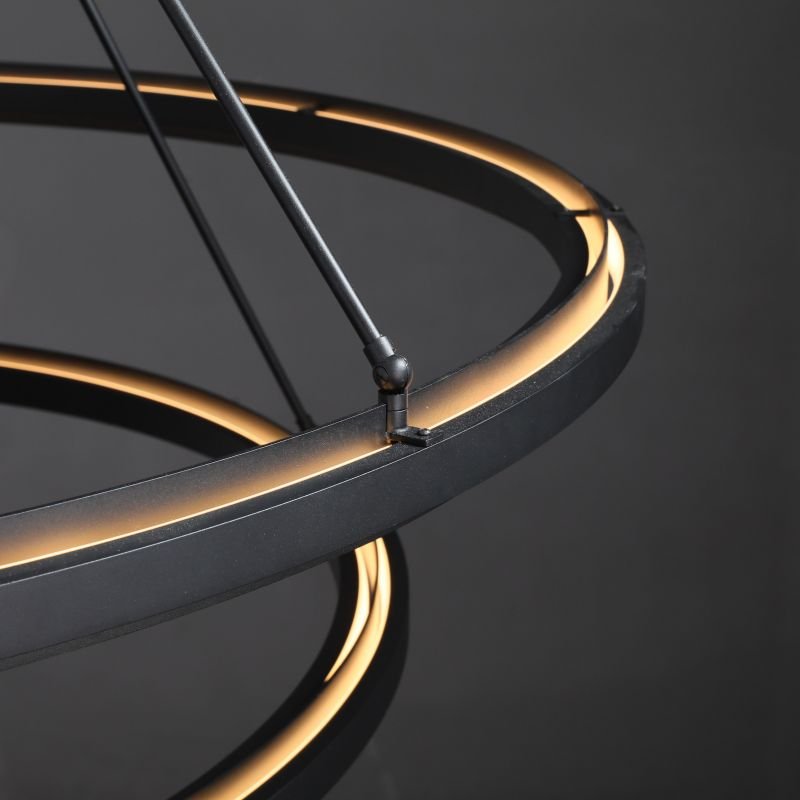 Knight Black 2-Tier Round Chandelier 60"-Nobipets
