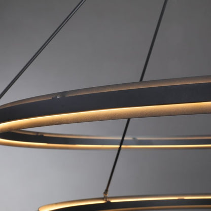 Knight Black 2-Tier Round Chandelier 60"-Nobipets