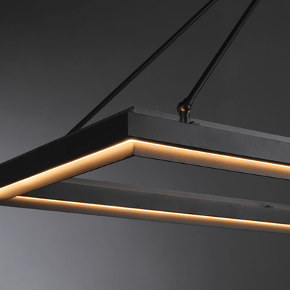Knight Black Rectangular Chandelier 48"/62"-Nobipets